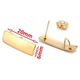 10pcs Stainless Steel Earring Studs with Rectangle Pad and Ring Base
