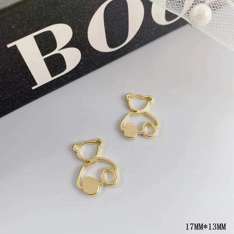 10pcs Cartoon Bear Pendant Charms for Jewelry Making