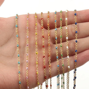 1 Meter Wire Wrapped Stone Bead Rosary Chain for Jewelry Making