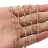1 Meter Wire Wrapped Stone Bead Rosary Chain for Jewelry Making