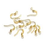 100Pcs Brass 18K Plated Ear Wire Coil Earrings Hook For DIY Jewelry Making