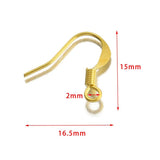 100Pcs Brass 18K Plated Ear Wire Coil Earrings Hook For DIY Jewelry Making