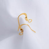 100Pcs Brass 18K Plated Ear Wire Coil Earrings Hook For DIY Jewelry Making