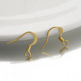 100Pcs Brass 18K Plated Ear Wire Coil Earrings Hook For DIY Jewelry Making