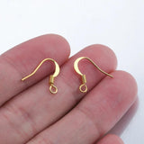 100Pcs Brass 18K Plated Ear Wire Coil Earrings Hook For DIY Jewelry Making