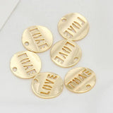 10PCS 12MM 14K Round Love Charms Pendants