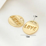 10PCS 12MM 14K Round Love Charms Pendants