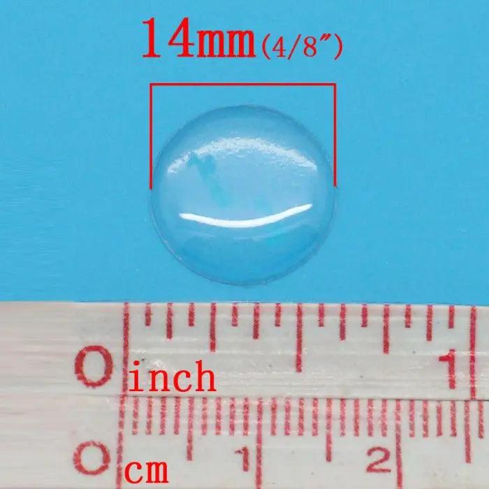 Clear Resin Sticker Cobochons Epoxy Domes Round 14mm Dia
