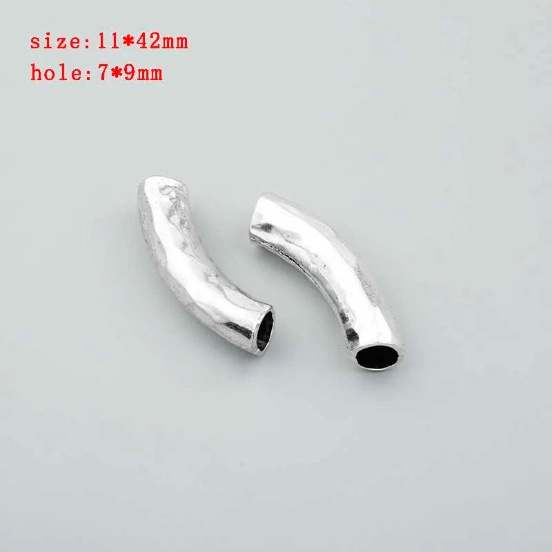3Pcs Tibetan Silver/Bronze Long Bar Tube Slide Spacer For Leather Necklace