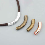 3Pcs Tibetan Silver/Bronze Long Bar Tube Slide Spacer For Leather Necklace