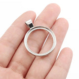 10pcs Round Hollow Bezel Pendant Base Setting for DIY Jewelry Making
