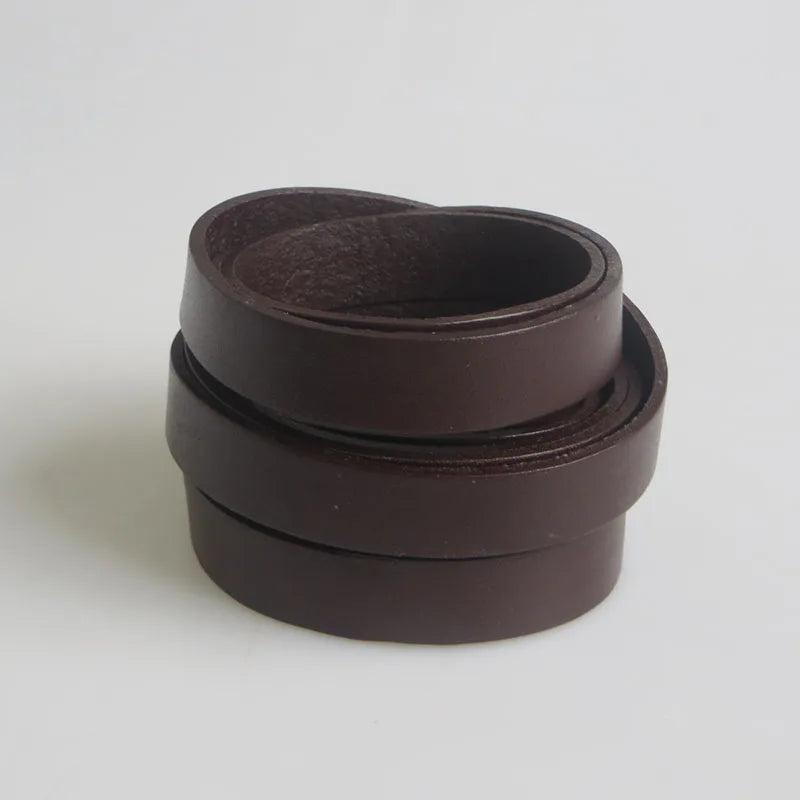 1m 13mm Flat Natural Leather Cord for Jewelry Making Bracelet Findings