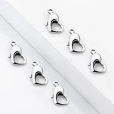 10pcs Stainless Steel Heart Lobster Clasps for DIY Jewelry Making