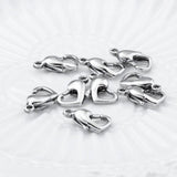 10pcs Stainless Steel Heart Lobster Clasps for DIY Jewelry Making