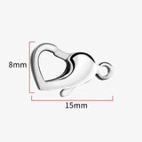 10pcs Stainless Steel Heart Lobster Clasps for DIY Jewelry Making