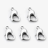 10pcs Stainless Steel Heart Lobster Clasps for DIY Jewelry Making