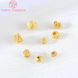 10PCS 2x4MM 5x5MM 24K Brass Spacer Beads DIY Jewelry Accessories