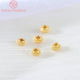 10PCS 2x4MM 5x5MM 24K Brass Spacer Beads DIY Jewelry Accessories