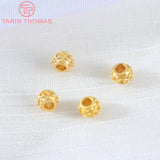 10PCS 2x4MM 5x5MM 24K Brass Spacer Beads DIY Jewelry Accessories