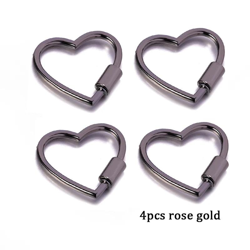 Alloy Fastener Screw Clasps Heart Lock Hook For Women DIY Jewelry