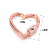 Alloy Fastener Screw Clasps Heart Lock Hook For Women DIY Jewelry