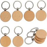 5Pcs Wooden Keychain Record Closure Rectangular Engraving Keyrings DIY Blanks