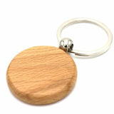 5Pcs Wooden Keychain Record Closure Rectangular Engraving Keyrings DIY Blanks