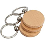 5Pcs Wooden Keychain Record Closure Rectangular Engraving Keyrings DIY Blanks