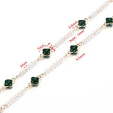 1m Crystal Beaded Chain Dark Green Resin Beads for Jewelry Making DIY