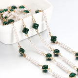 1m Crystal Beaded Chain Dark Green Resin Beads for Jewelry Making DIY