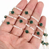 1m Crystal Beaded Chain Dark Green Resin Beads for Jewelry Making DIY