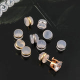 Copper Plated Rubber Earring Back Silicone Round Ear Plug Caps