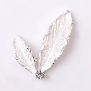 10 PCS Enamel Leaf Accessories KC Gold/Silver Plated Leaves for Jewelry Making