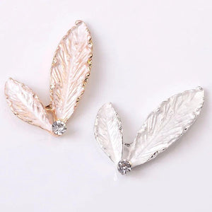 10 PCS Enamel Leaf Accessories KC Gold/Silver Plated Leaves for Jewelry Making