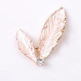 10 PCS Enamel Leaf Accessories KC Gold/Silver Plated Leaves for Jewelry Making