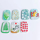 Acrylic Resin Patterns Eardrops Pendant Components Necklace Charms 8pcs