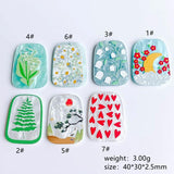 Acrylic Resin Patterns Eardrops Pendant Components Necklace Charms 8pcs