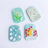 Acrylic Resin Patterns Eardrops Pendant Components Necklace Charms 8pcs