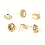 6pcs 15mm Copper Plated Disc Shower Head Earrings DIY Semi-Finished Parts