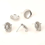 6pcs 15mm Copper Plated Disc Shower Head Earrings DIY Semi-Finished Parts