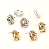 6pcs 15mm Copper Plated Disc Shower Head Earrings DIY Semi-Finished Parts