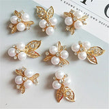 10Pcs Pearl Rhinestone Cabochons Jewelry Making DIY Bows Hair Accessories