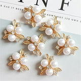 10Pcs Pearl Rhinestone Cabochons Jewelry Making DIY Bows Hair Accessories