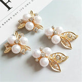 10Pcs Pearl Rhinestone Cabochons Jewelry Making DIY Bows Hair Accessories