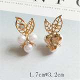 10Pcs Pearl Rhinestone Cabochons Jewelry Making DIY Bows Hair Accessories