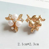 10Pcs Pearl Rhinestone Cabochons Jewelry Making DIY Bows Hair Accessories