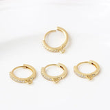 14k Plated Zircon Hoop Earring Hooks for DIY Jewelry Making
