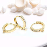 14k Plated Zircon Hoop Earring Hooks for DIY Jewelry Making