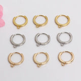 14k Plated Zircon Hoop Earring Hooks for DIY Jewelry Making