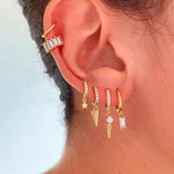 14k Plated Zircon Hoop Earring Hooks for DIY Jewelry Making